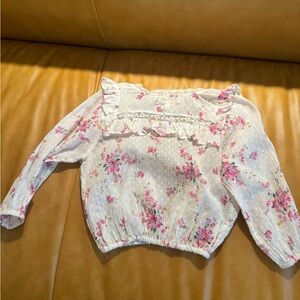 Floral White Kids Top